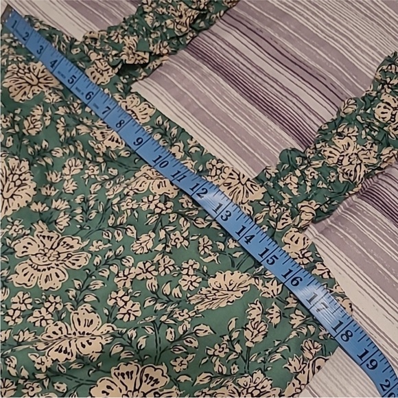 Evereve Lora Floral Green Sleeveless Top Women's M - Picture 10 of 12